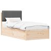 vidaXL Bettgestell mit gepolstertem Kopfteil Dunkelgrau 75 x 190 cm