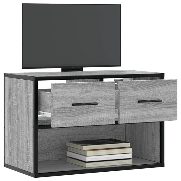 vidaXL TV-Schrank Grau Sonoma 60x31x39,5 cm Holzwerkstoff und Metall