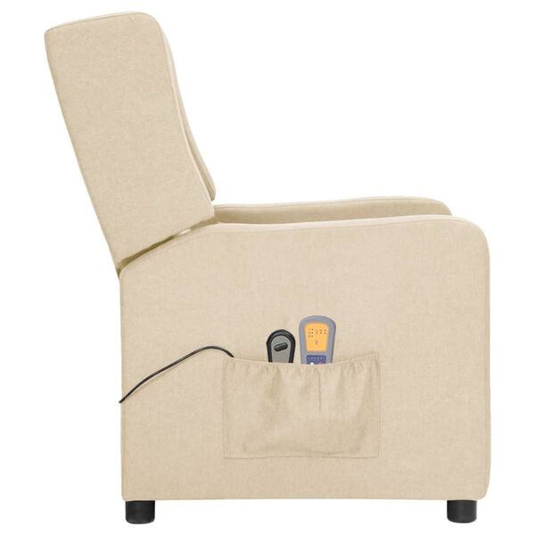 vidaXL Massagesessel Elektrisch Creme Stoff