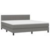 vidaXL Boxspringbett mit Matratze & LED Dunkelgrau 160x200 cm Stoff