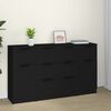 vidaXL 3-tlg. Sideboard-Set Schwarz Holzwerkstoff
