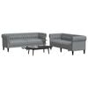 vidaXL Wohnzimmer Couch 2 pcs Hellgrau Stoff