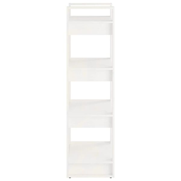 vidaXL Bücherregal/Raumteiler Weiß 60x35x125 cm Massivholz