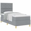 vidaXL Boxspringbett mit Kopfteil Hellgrau 90 x 200 cm Stoff