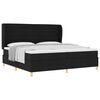 vidaXL Boxspringbett mit Matratze Dunkelgrau 90x190 cm Schwarz Stoff