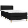 vidaXL Boxspringbett mit Matratze Schwarz 90x200 cm Stoff