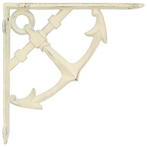 vidaXL Wandregalhalterungen 12 stk. Antik Wei&szlig; 14.5 x 14.5 x 3.5 cm