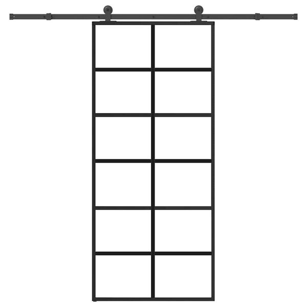 vidaXL Schiebet&uuml;r mit Beschlag 90x205 cm ESG-Glas & Aluminium
