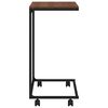 vidaXL Beistelltisch mit Rollen Schwarz 55x35x70 cm Holzwerkstoff