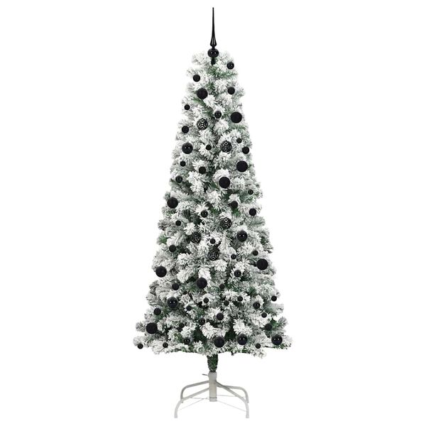 vidaXL K&uuml;nstlicher klappbarer Weihnachtsbaum Gr&uuml;n und Wei&szlig; 240 cm