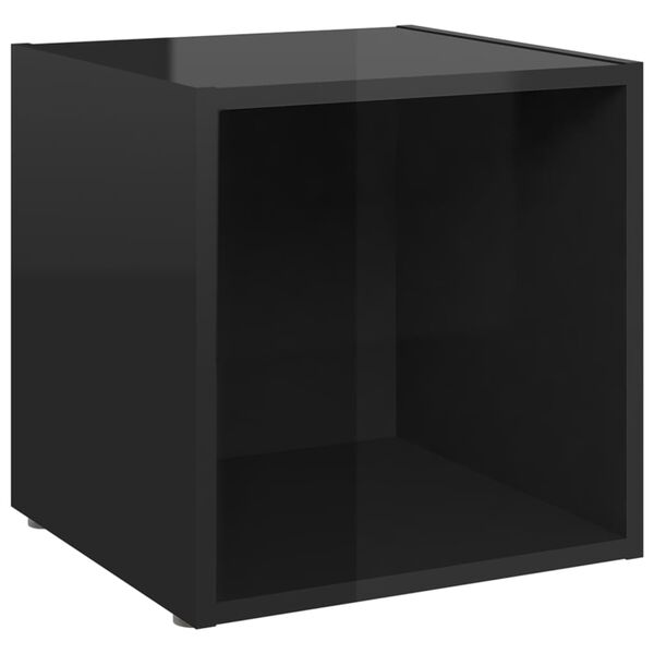 vidaXL TV-Schrank Hochglanz-Schwarz 37x35x37 cm Holzwerkstoff
