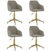 vidaXL Esszimmerst&uuml;hle 4 Stk. Drehbar Hellgrau Samt