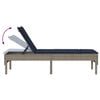 vidaXL Sonnenliege mit Auflage Grau 55x200x44 cm Poly Rattan