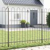 vidaXL Gartenzaun Grau 1,7 x 1,5 m Pulverbeschichteter Stahl