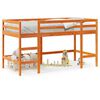 vidaXL Kinderhochbett mit Leiter Wachsbraun 80x200cm Massivholz Kiefer