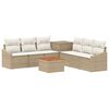 vidaXL Sofa Set 8 stk. Beige und Cremewei&szlig; Polyrattan und Stahl