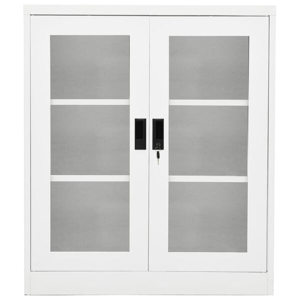 vidaXL B&uuml;roschrank Wei&szlig; 90x40x105 cm Stahl