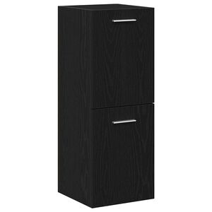 vidaXL Badezimmerschrank mit T&uuml;r Schwarz Eichen-Optik 30 x 30 x 80 cm