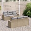 vidaXL Gartensofa-set Beige 55 x 55 x 37 cm Poly-Rattan