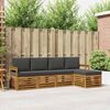 vidaXL Sofagarnituren 5 pcs Natur und Anthrazit Massivholz Akazie
