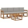 vidaXL Outdoor-Sofagarnitur mit Kissen 5 pcs Nat&uuml;rlich und Hellgrau
