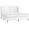 vidaXL Boxspringbett mit Matratze Weiß 200x200 cm Kunstleder