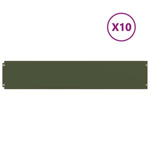 vidaXL Rasenkanten 10 Stk. Olivgr&uuml;n 20x103 cm Kaltgewalzter Stahl