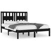 vidaXL Massivholzbett Schwarz Kiefer 200x200 cm