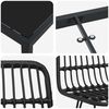 vidaXL Garten Essgruppe 9 pcs Schwarz Pulverbeschichteter Stahl