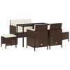 vidaXL 6-tlg. Garten-Essgruppe mit Kissen Braun Poly Rattan