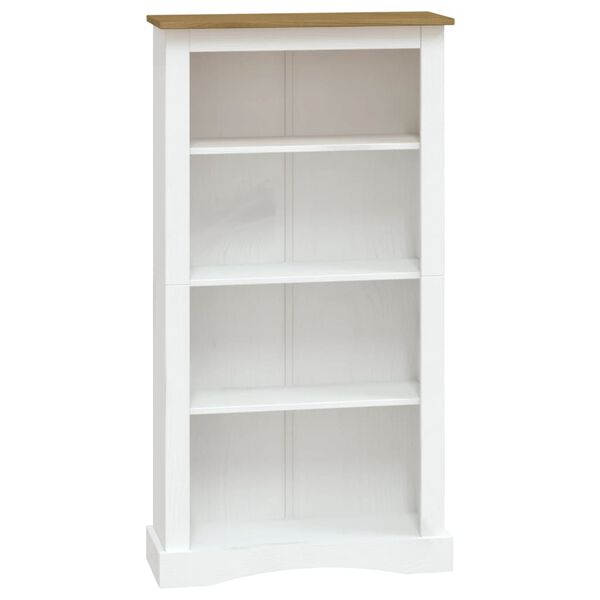 vidaXL B&uuml;cherschrank 4 F&auml;cher Mexiko-Stil Kiefernholz Wei&szlig; 80x29x150cm