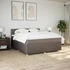 vidaXL Boxspringbett mit Matratze Taupe 180x200 cm Stoff