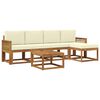 vidaXL Outdoor-Sofagarnitur 6 pcs Natur und Creme Polyester