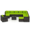 vidaXL 12-tlg. Garten-Lounge-Set mit Kissen Grau Impr&auml;gniertes Holz