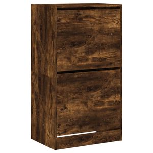 vidaXL Schuhschrank mit 2 Klappen R&auml;uchereiche 60x42x108 cm