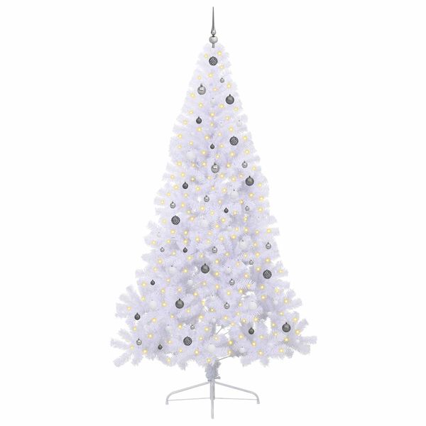 vidaXL K&uuml;nstlicher Weihnachtsbaum Wei&szlig; 240 cm PVC und Stahl