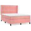 vidaXL Boxspringbett mit Matratze Rosa 140x200 cm Samt