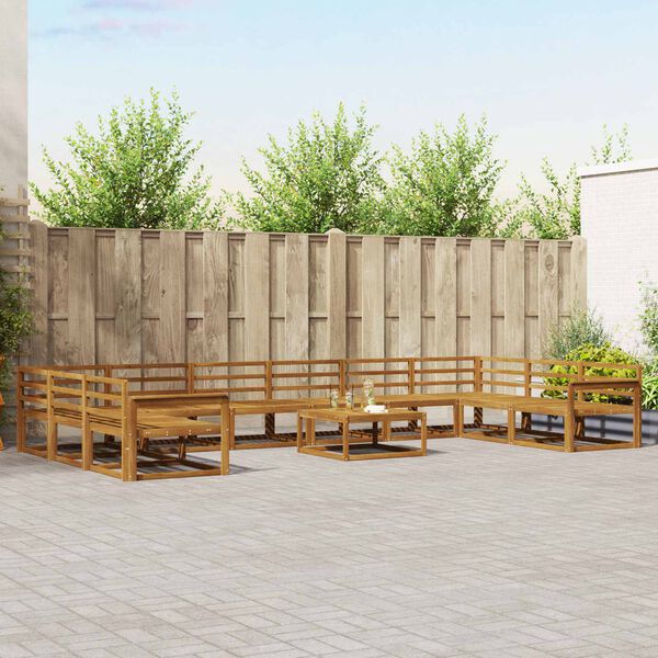 vidaXL Outdoor-Sofagarnitur 11 pcs Natur Massivholz Akazie