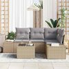 vidaXL Gartensofa-set mit Speicher Beige und Hellgrau Poly-Rattan