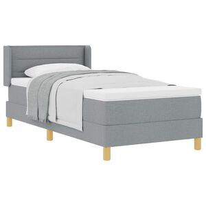 vidaXL Boxspringbett mit Matratze Hellgrau 200 x 80 cm Stoff
