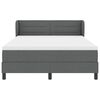 vidaXL Boxspringbett mit Matratze Dunkelgrau 160 x 200 cm Stoff