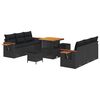 vidaXL Gartensofa-set mit Kissen 11 pcs Schwarz Poly-Rattan