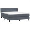 vidaXL Boxspringbett mit Matratze Dunkelgrau 160x210 cm Samt