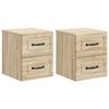 vidaXL Wandmontierter Nachttisch 2 stk. Sonoma-Eiche 34,5 x 33 x 40 cm