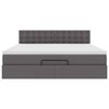 vidaXL Ottoman-Bett mit Matratze Grau 160x200 cm Kunstleder