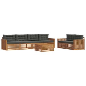 vidaXL Outdoor-Sofagarnitur 7 stk. Natur und Anthrazit