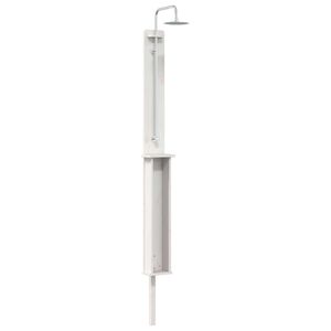 vidaXL Gartendusche 246 cm Massivholz Kiefer und Edelstahl Wei&szlig;
