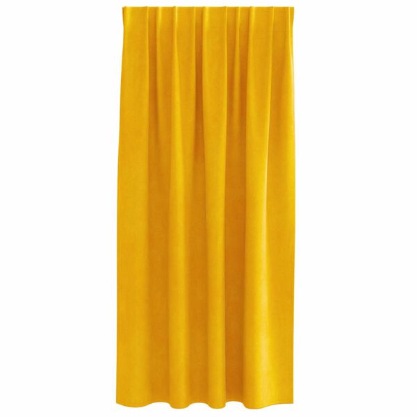 vidaXL Verdunkelungsvorh&auml;nge 2 pcs Senfgelb 140 x 175 cm Samt