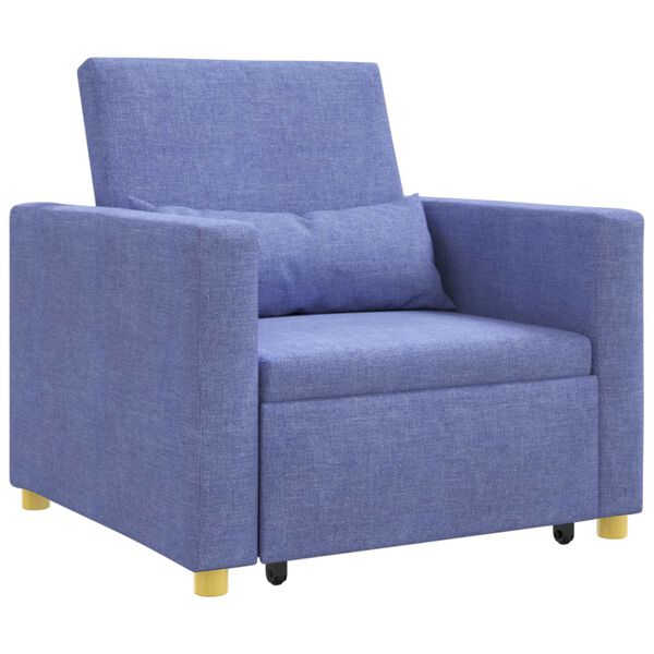 vidaXL Ausziehbare Schlafcouch Einzel Jeans blau 90 x 165 x 87 cm