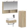 vidaXL Badezimmerschrank-Set 4 stk. Sonoma-Eiche Holzwerkstoff